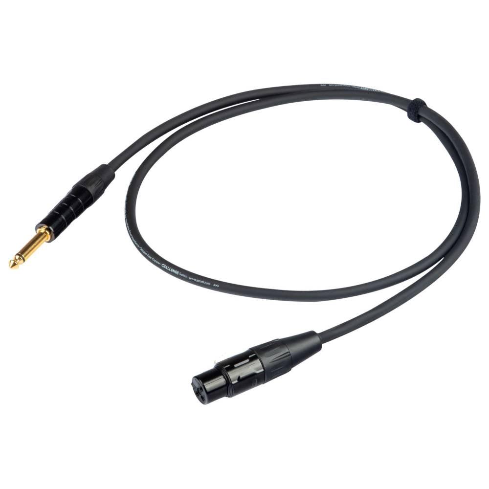Proel CHL200LU6 Cavo sbilanciato Cannon XLR 3F a spina jack Mono 6.3 6mt