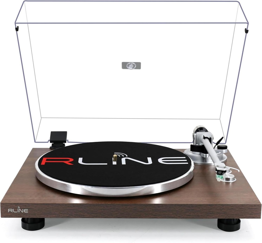 RLINE RLTN22MWLN Giradischi a cinghia con Bluetooth e output Phono/Line, Noce
