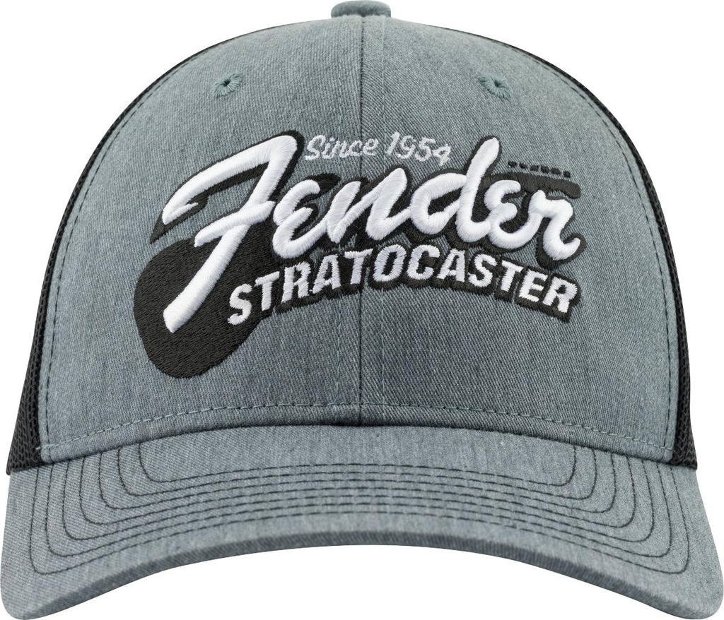 Fender Stratocaster Guitar Hat Heather Gray Cappello con logo Fender sul fronte