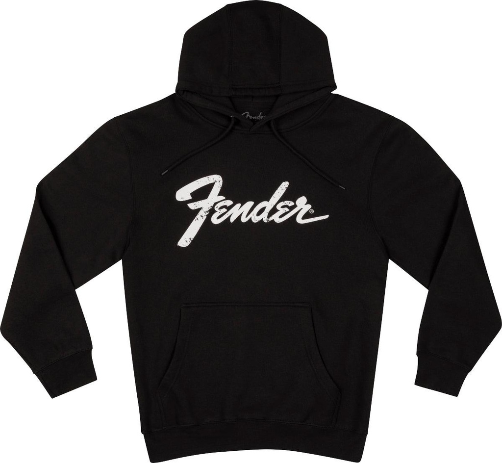 Fender Logo Date Back Hoodie Black Felpa cappuccio logo+date sul retro XL, Nero