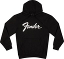 Fender Logo Date Back Hoodie Black Felpa cappuccio logo+date sul retro XL, Nero