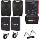 Proel V12 PRO 2 Diffusori 600W+MQ10FX MIXER+BAG+2COVERV12+FRE300KIT+2BULK250LU10