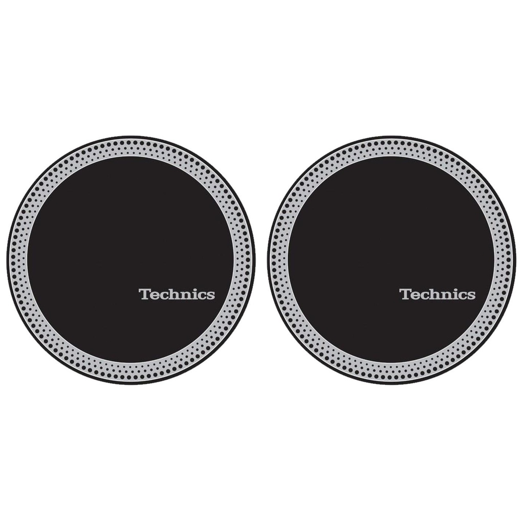 Magma 60666 TECHNICS STROBO 3 2Slipmat Feltri x giradischi fondo Nero Logo Silv.