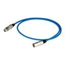 Proel BULK250LU6BL Cavo audio Cannon XLR 3P Masc. a Cannon XLR 3F Femm. 6mt, Blu