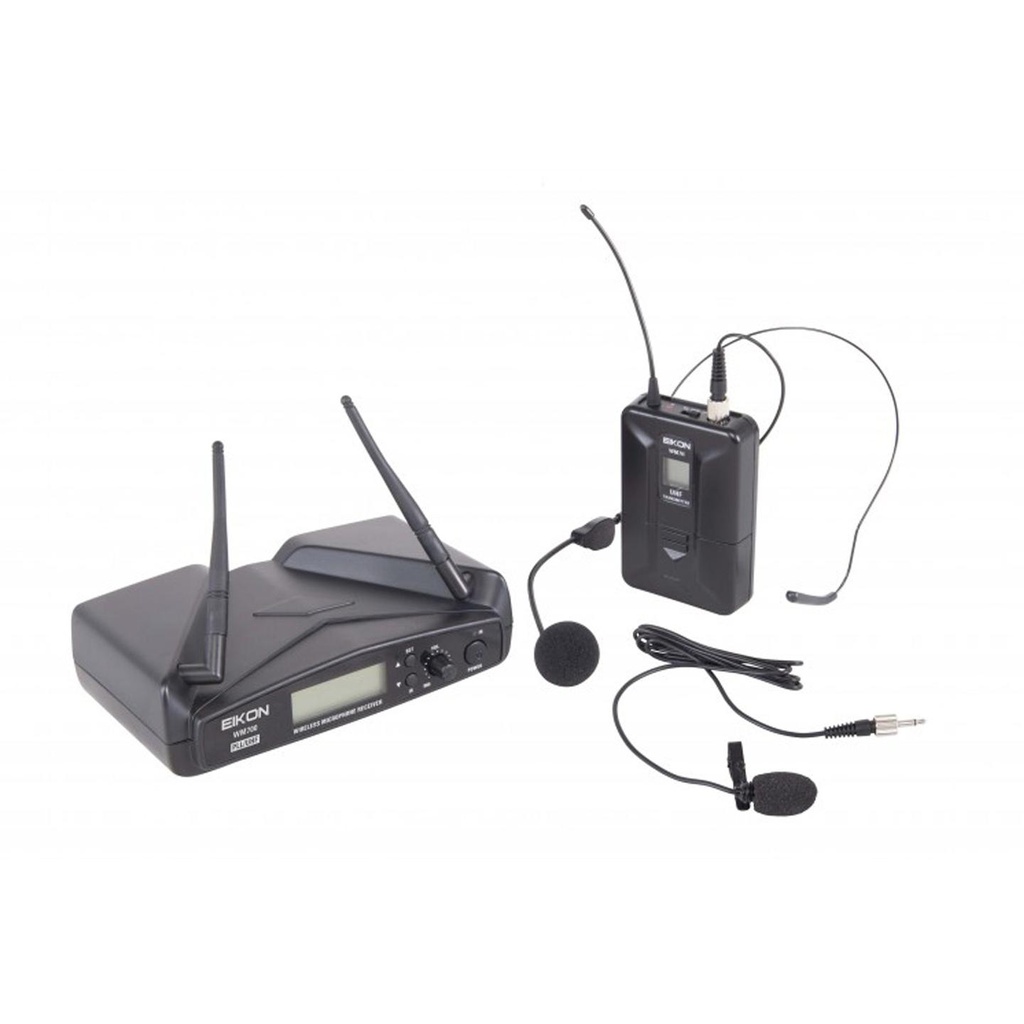 EIKON WM700HA Microfono wireless archetto x karaoke canto live, Nero