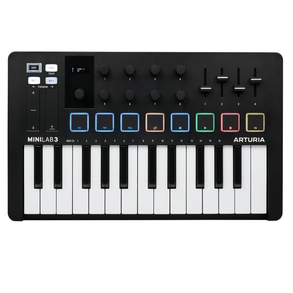 Arturia MINILAB 3 BLACK Tastiera controller USB 25 tasti mini 8 Pad Rgb
