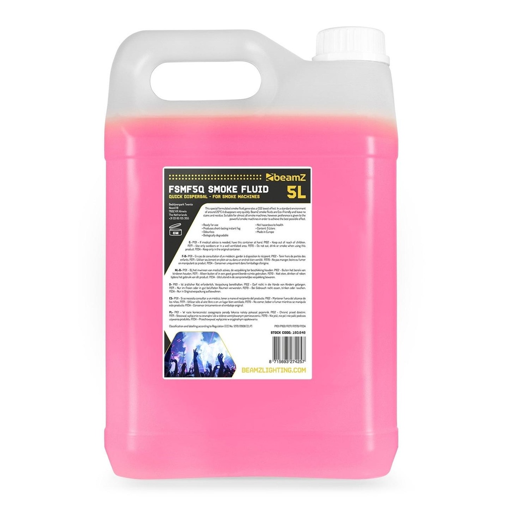 Beamz FSMF5Q Liquido macchina del fumo 5Lt con effetto booster CO2 non tossico
