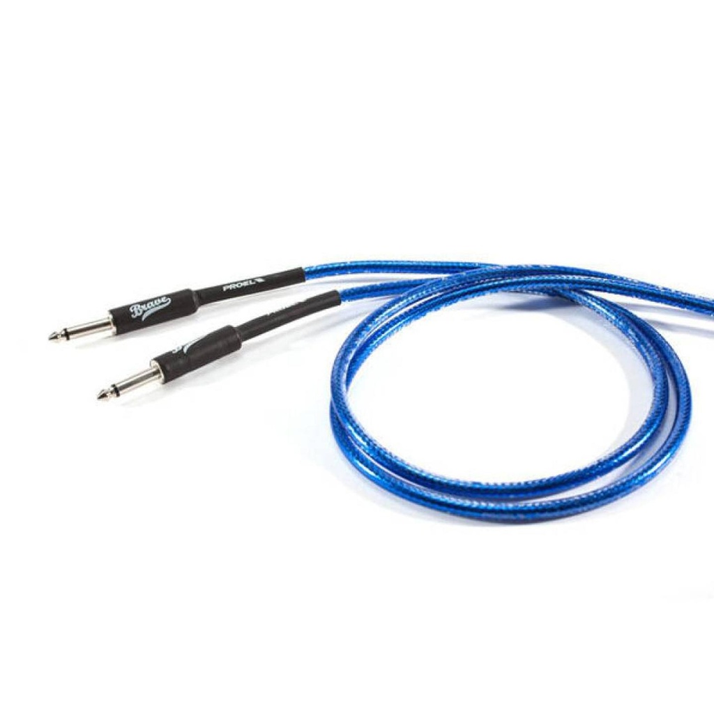 Proel BRV100LU6TB Cavo Jack Mono 6.3 mm a Jack mono 6.3mm flessibile 6 mt. Blu