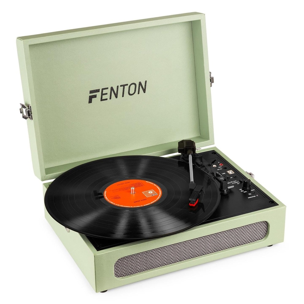 Fenton RP118C (102.052) Giradischi con Altoparlanti da 10W RMS e bluetooth Verde