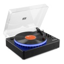 Fenton RP162LED (102.123) Giradischi con bluetooth legno-tessuto LED RGBW, Nero