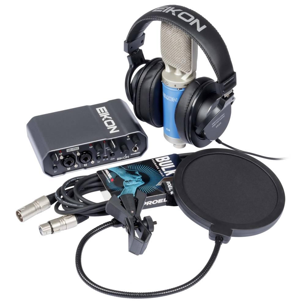 EIKON STUDIO BOX FIVE Kit Studio Rec Pro Cuffia Microf. Scheda Audio Cavo