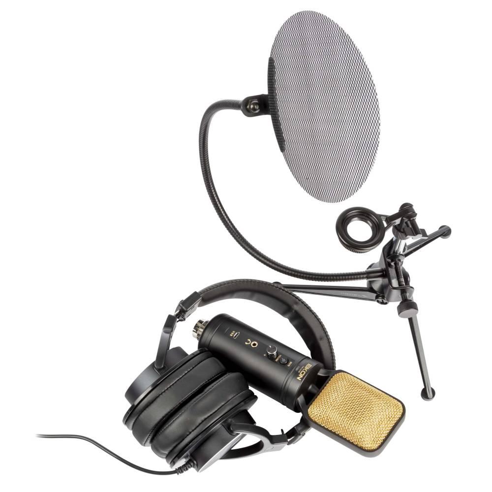EIKON STUDIO BOX TWO Kit home recording Cuffia Microfono Stand e Antipop