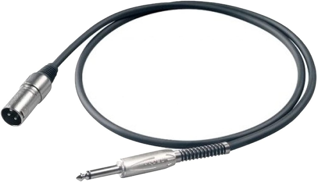 Proel BULK220LU6 Cavo jack Mono 6.3 mm a spina Cannon XLR 3P Maschio 6mt.