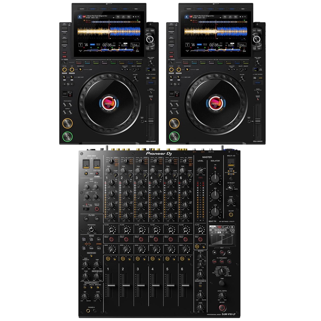 AlphaTheta CDJ-3000X COPPIA Multilettore Multiplayer Pro Dj + DJM-V10-LF MixerDJ