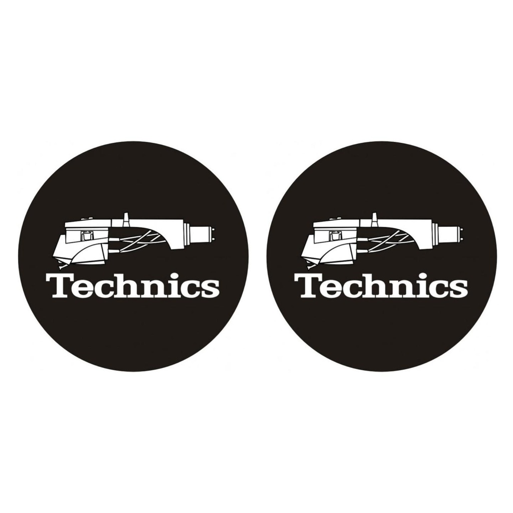 Magma TECHNICS HEADSHELL 1 Coppia Feltri giradischi Dj fondo nero Logo Technics