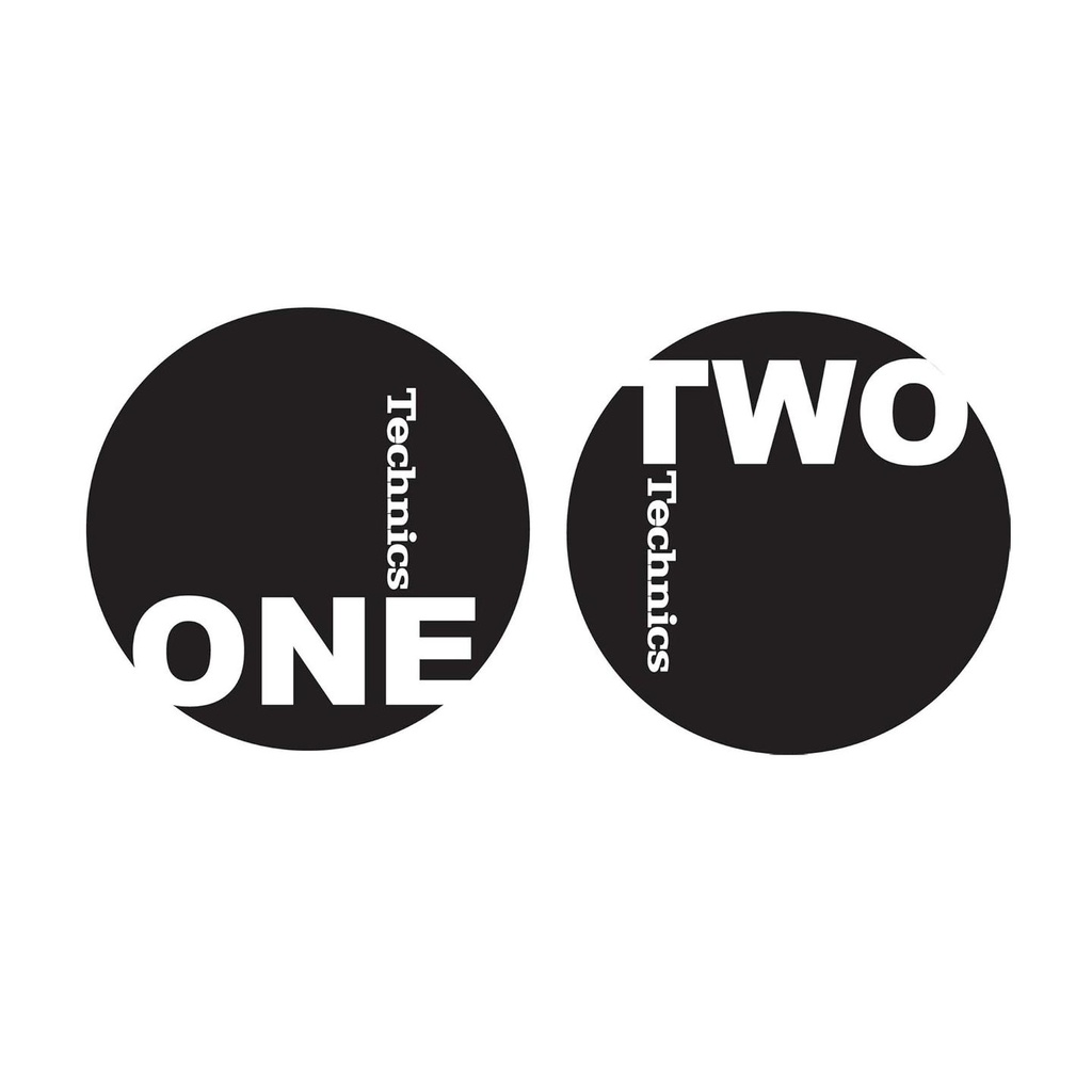 Magma TECHNICS ONE & TWO Coppia Feltri x giradischi Dj fondo Nero Logo Technics