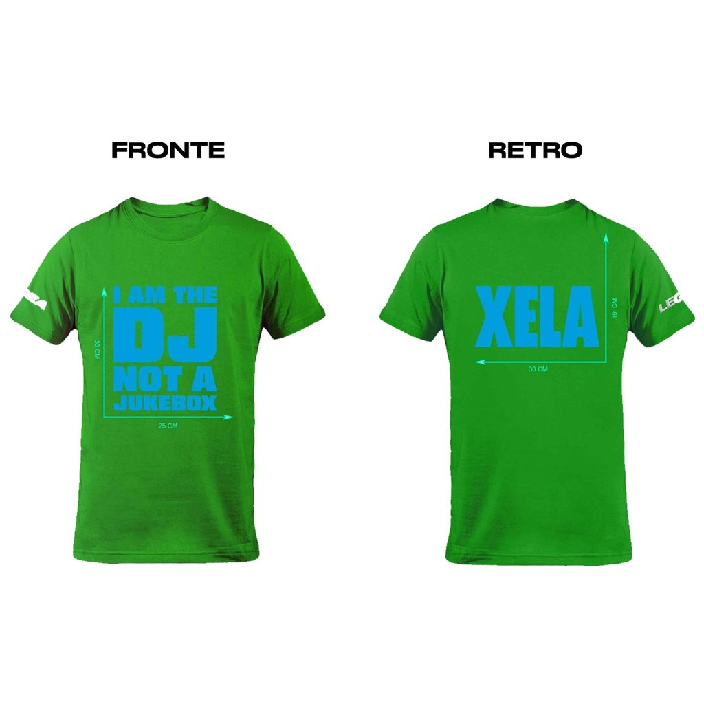 Global Net XELA T-SHIRT taglia XL Girocollo con logo Dj Xela, Verde