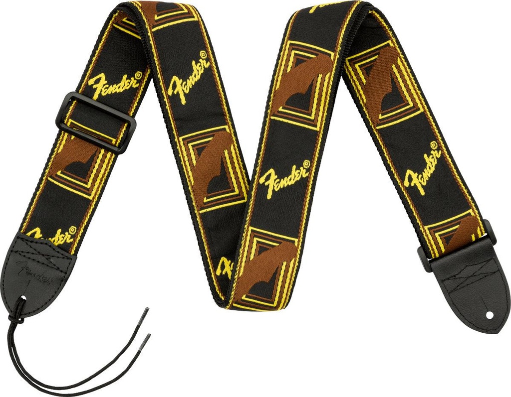 Fender Monogrammed Strap Black/Yellow/Brown 2" Tracolla per chitarra in nylon