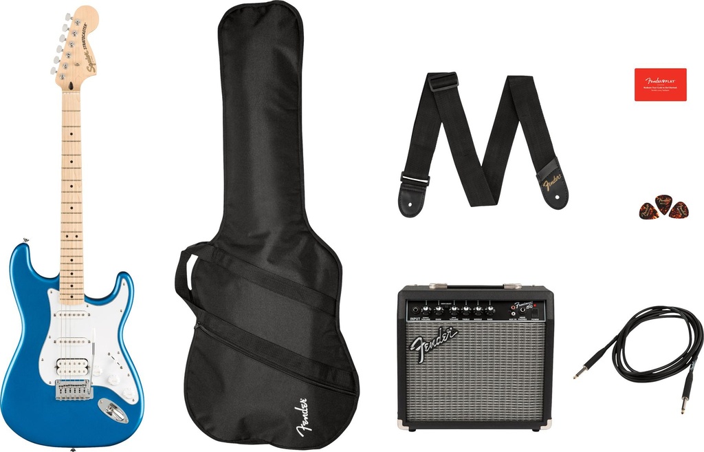 Fender Affinity Series Stratocaster HSS Pack Lake Placid Blue Kit Chitarra Elet.