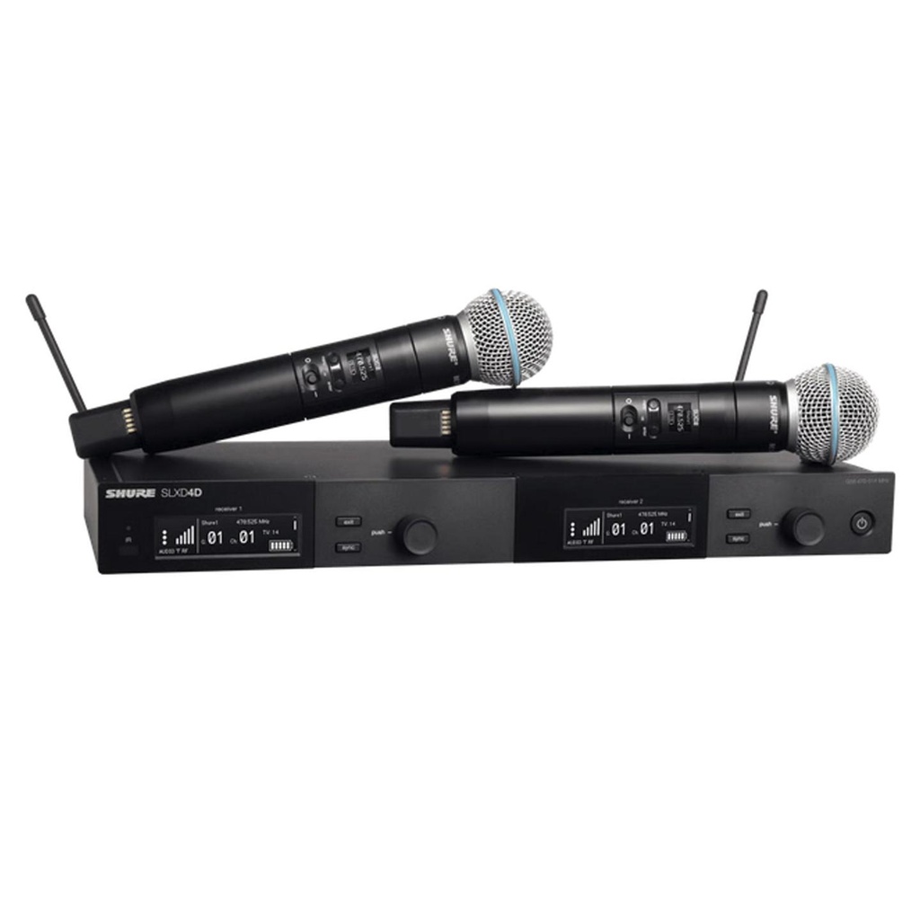 Shure SLXD24DE-B58-J53 Freq. 562-606 Coppia Microfono Palmare Pro Wireless B58A