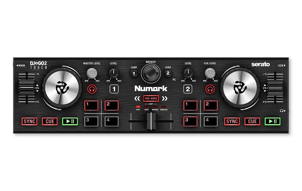 Numark DJ2GO2 TOUCH Controller Dj portatile 2Deck Scheda audio con pre X cuffia