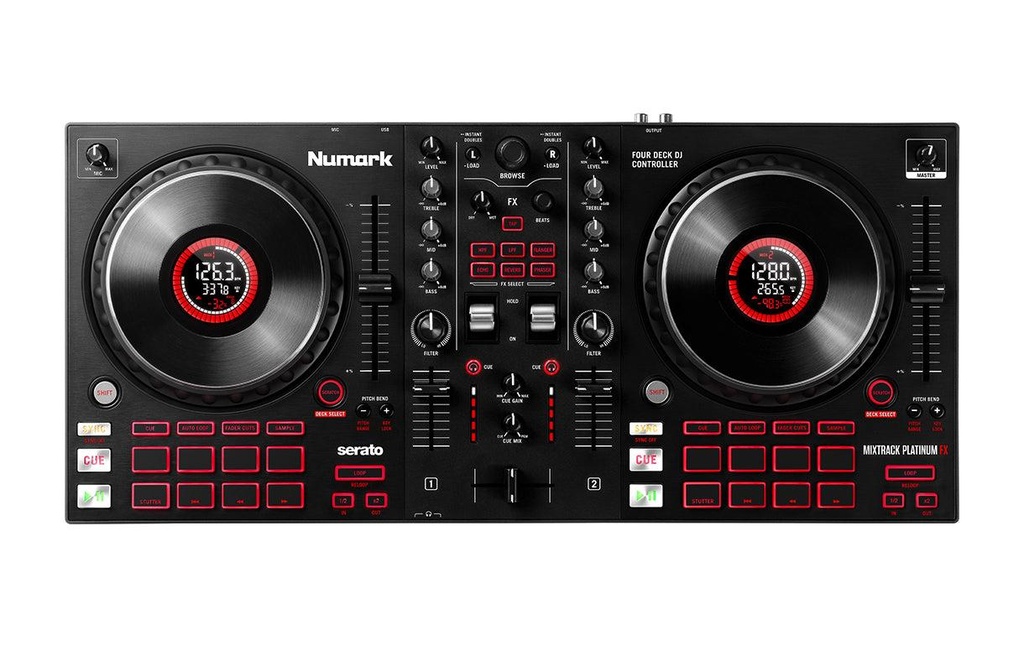 Numark MIXTRACK PLATINUM FX Controller Dj 4Deck Serato DJ jog wheel display e FX