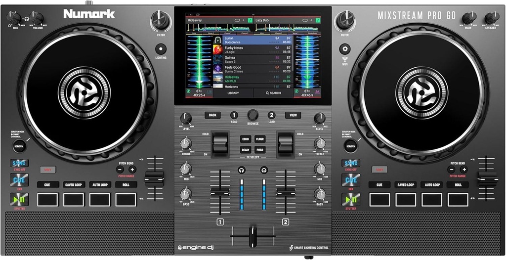 Numark MIXSTREAM PRO GO Controller Dj 2Deck a batteria con Wi-Fi integrato Touch