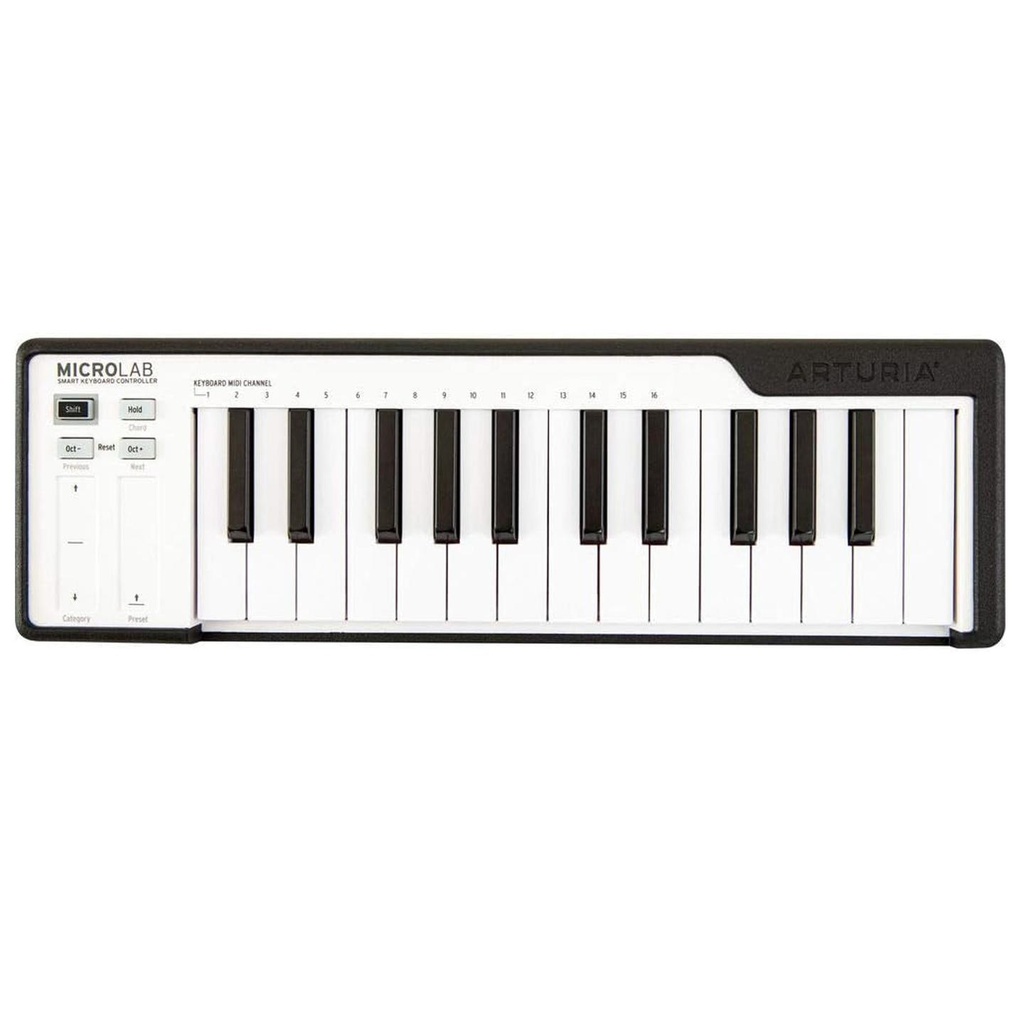Arturia MICROLAB BLACK Tastiera controller MIDI a 25 tasti mini, Nero