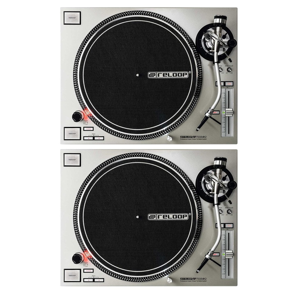 Reloop RP-7000 MK2 Coppia Giradischi Professionale trazione diretta x Dj, Silver
