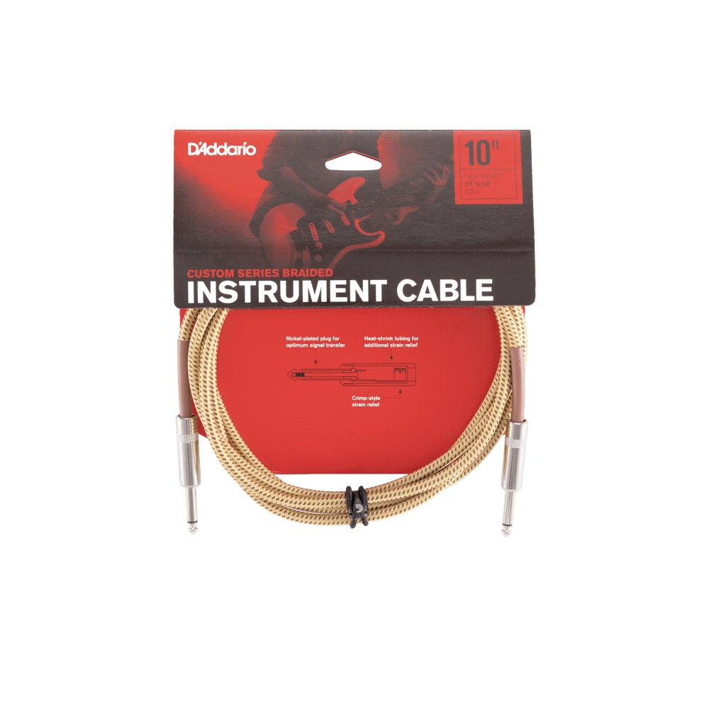 D'Addario PW-BG-10TW Cavo audio intrecciato x chitarra Jack Mono 6.3 Lung.3.05mt