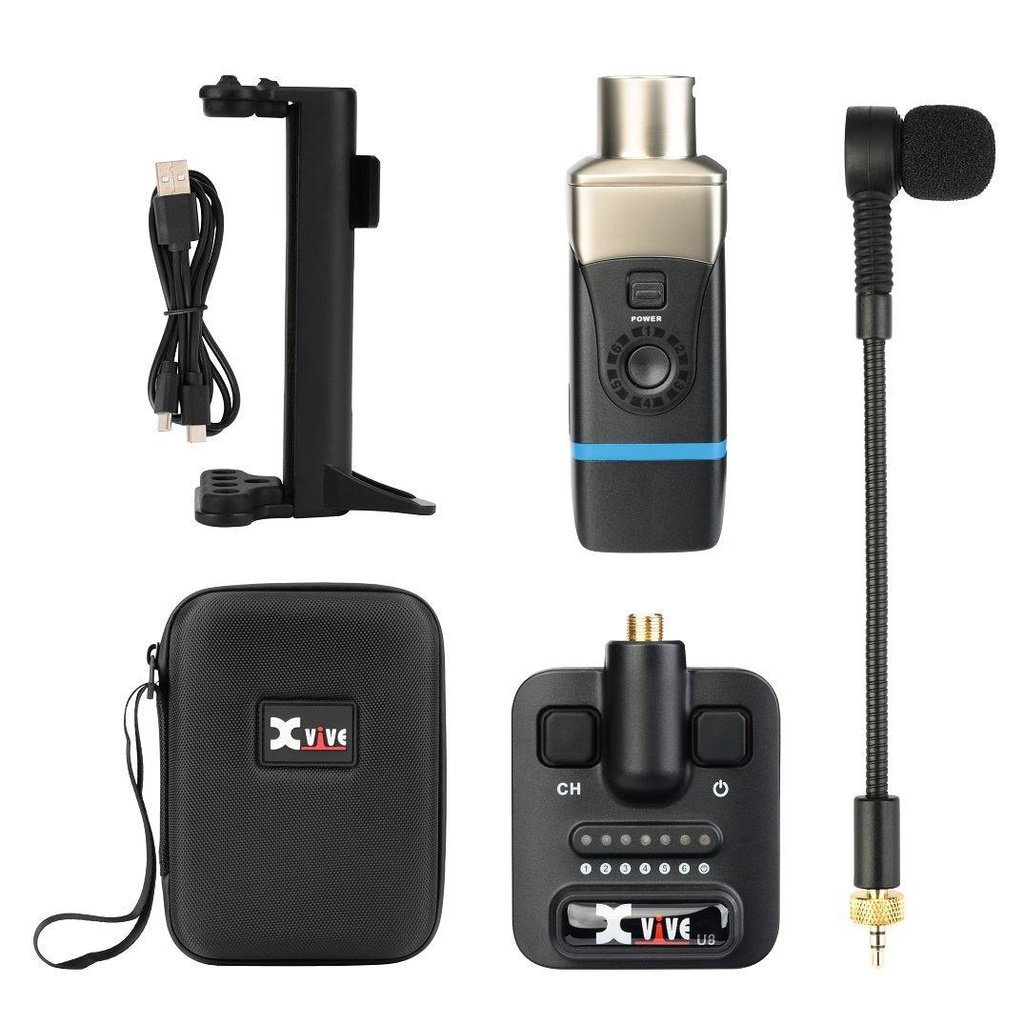 Xvive U8 Sistema microfonico wireless digitale per chitarre acustiche