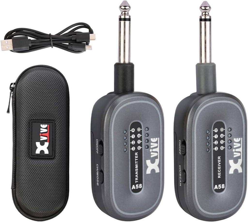 Xvive A58 Sistema Wireless Digi per Chitarra Elettrica Acustica Basso + Custodia