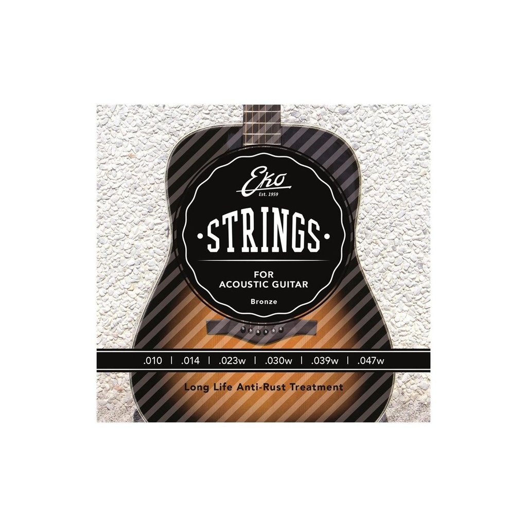 Eko 16100410 Corde in Bronze per Chitarra Acustica Light Set tensione .010-.047w