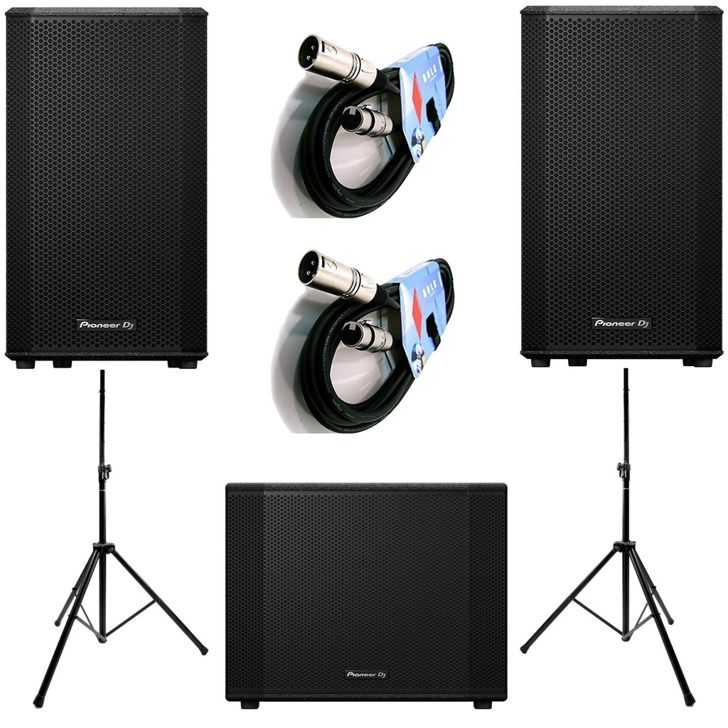 Pioneer Dj XPRS102 2 Casse 2000w + XPRS1152ST Subwoofer 4000w+stativi+cavi audio