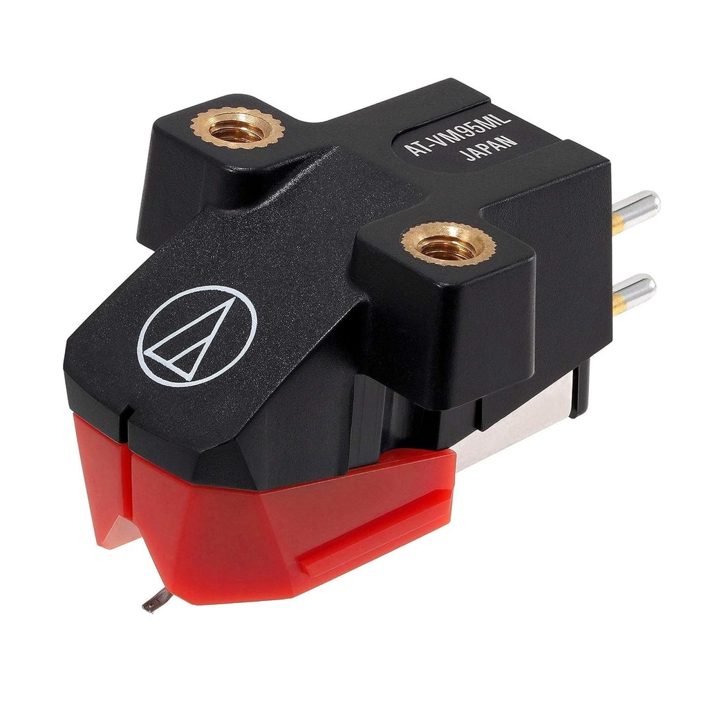 Audio-Technica AT-VM95ML Cartuccia e stilo Microlinear da 2,2 x 0,12 mil, Rossa