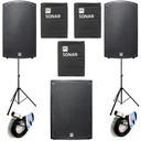 HK Audio Sonar 112 Xi 2 Diffusori + 115 Sub D Subwoofer + 3Cover+2Stativi+2 Cavi