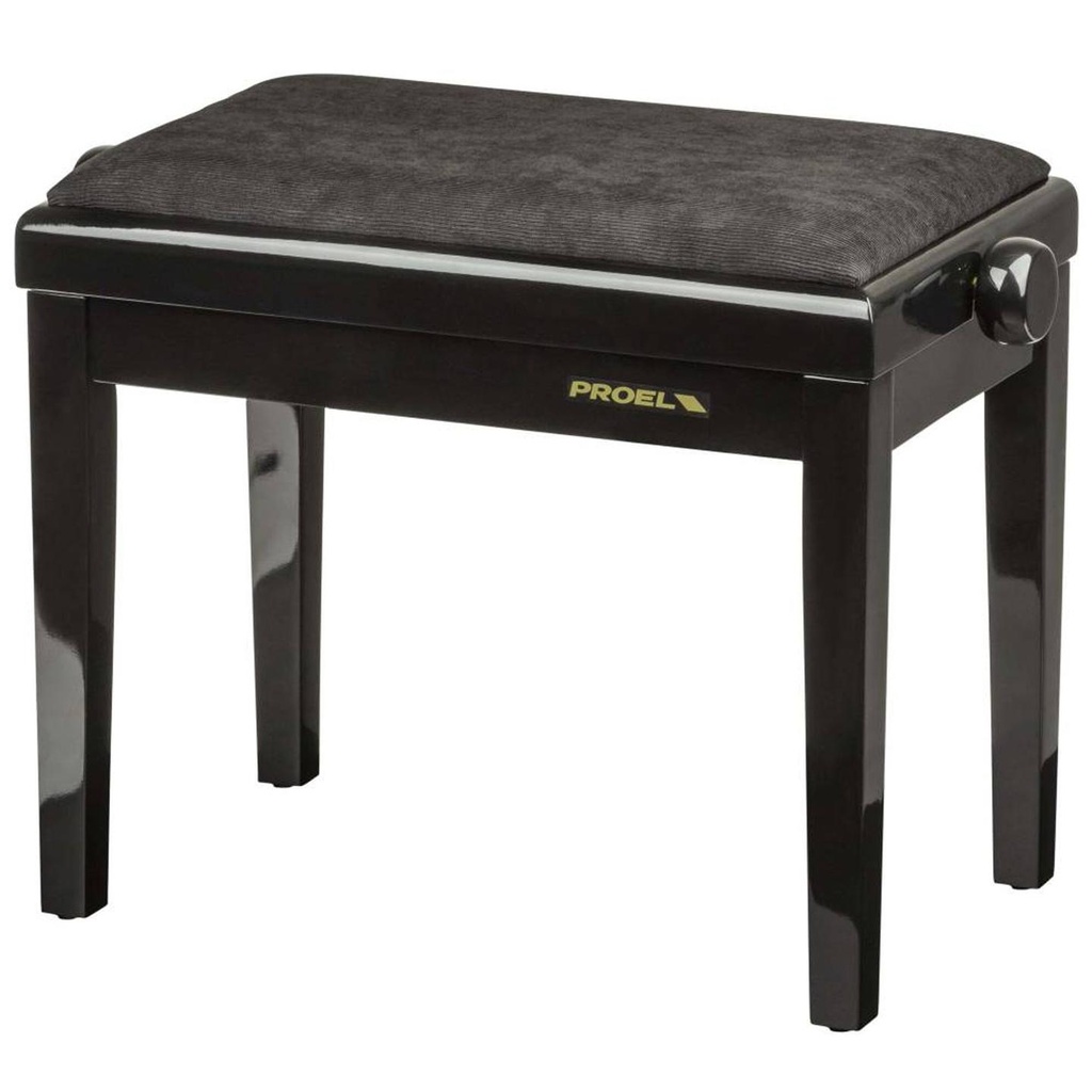 Proel PB90VBBBK Panca professionale regolabile in legno per piano, Nero Lucido
