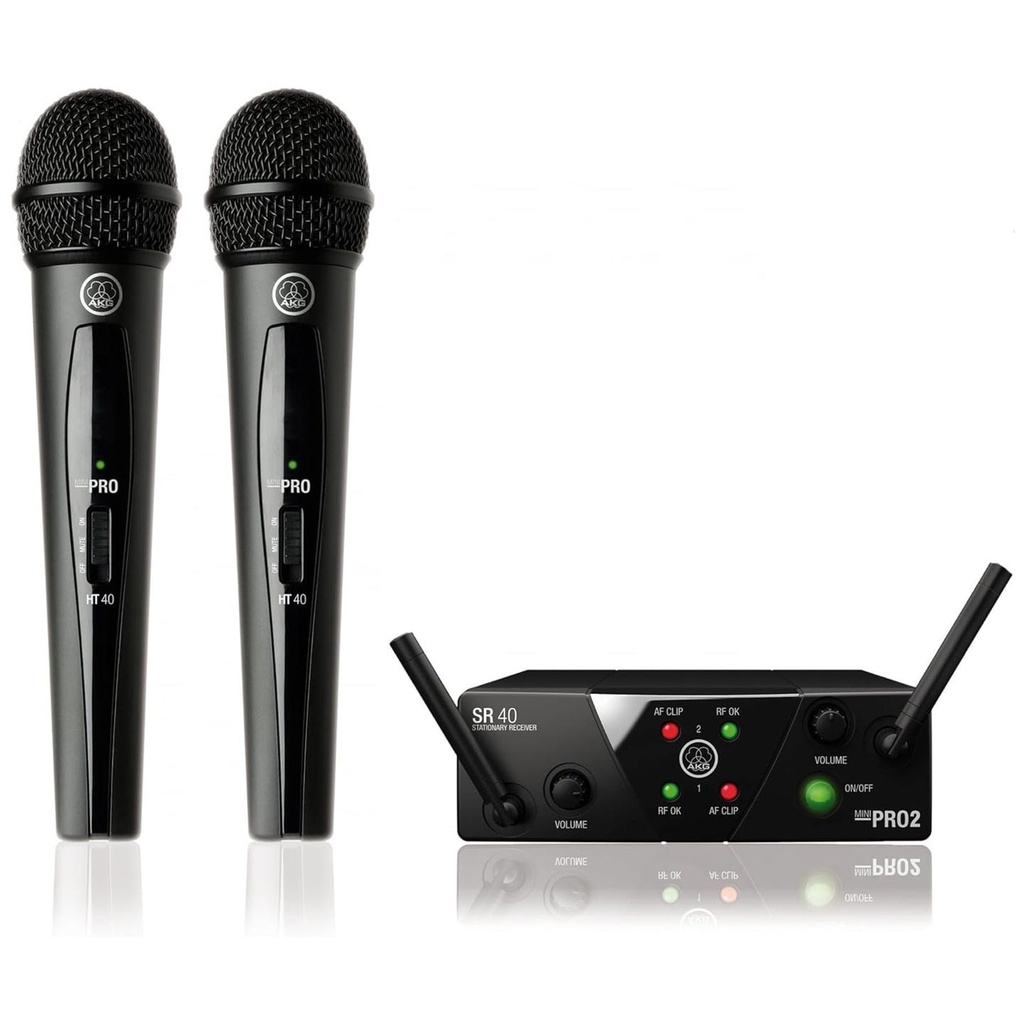 [10350] AKG WMS40 Mini 2Vocal Set ISM2/3 (864.375/850MHz) Sistema 2 mic wireless palmare