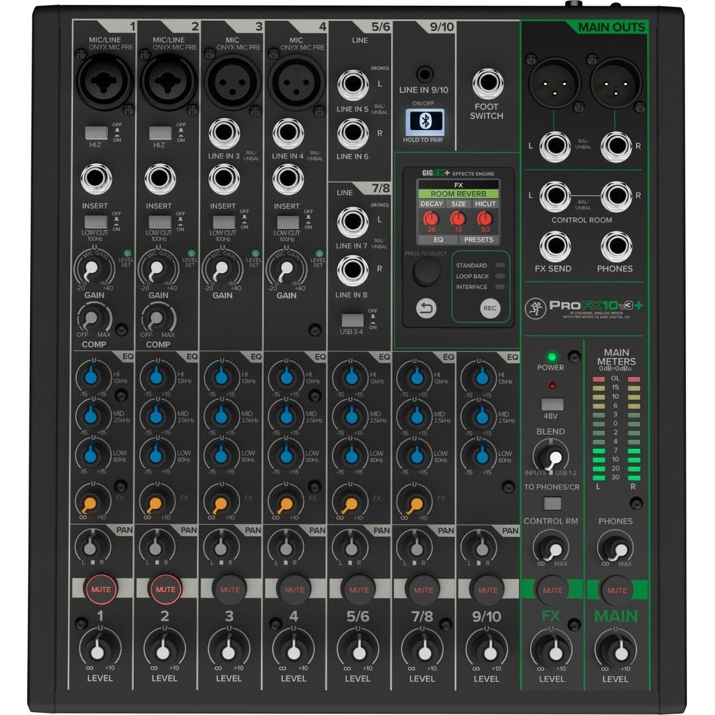 [10326] Mackie PROFX10V3+ Mixer USB Bluetooth 10C EFX Pro x live homerecording streaming