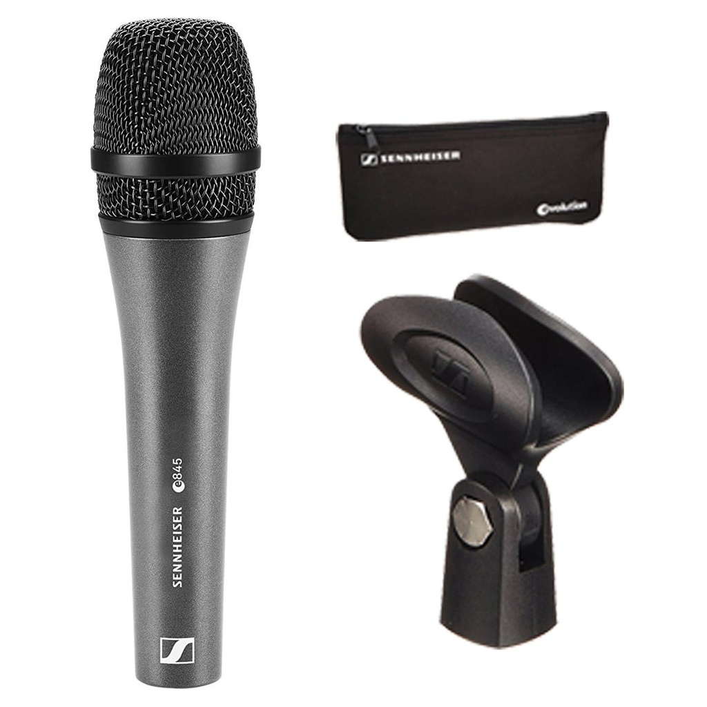[10304] B-STOCK GARANTITO Sennheiser E845 Microfono Pro per voce + supporto + astuccio
