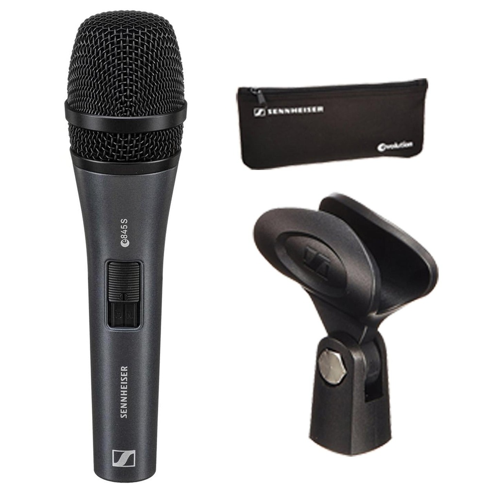 [10303] B-STOCK GARANTITO Sennheiser E845S Microfono Dinamico x voce + supporto astuccio