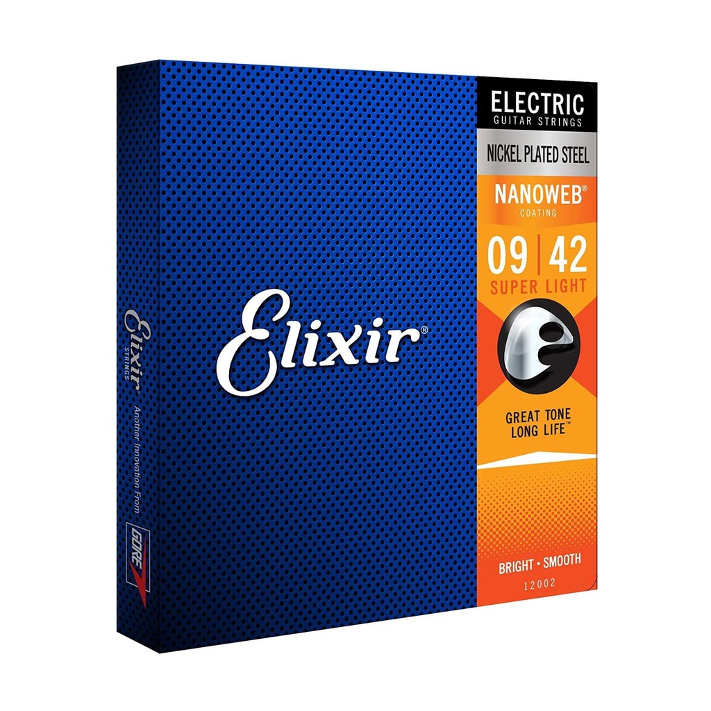 [10298] Elixir 12002 Nanoweb Super Light Electr. Set 6 Corde x Chitarra Elettrica 09-042