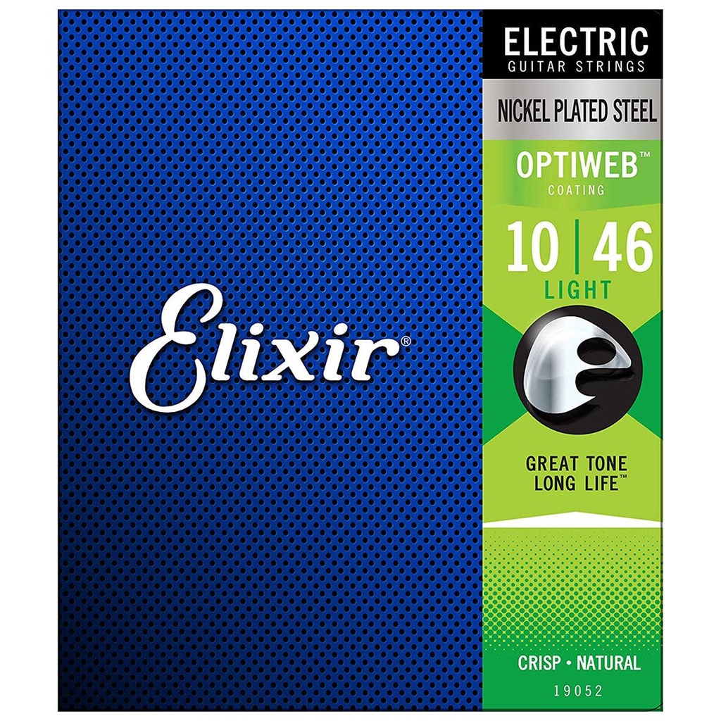 [10290] Elixir 19052 Electric Nickel Plated OPTIWEB 6 Corde x Chitarra Elettrica 010-046