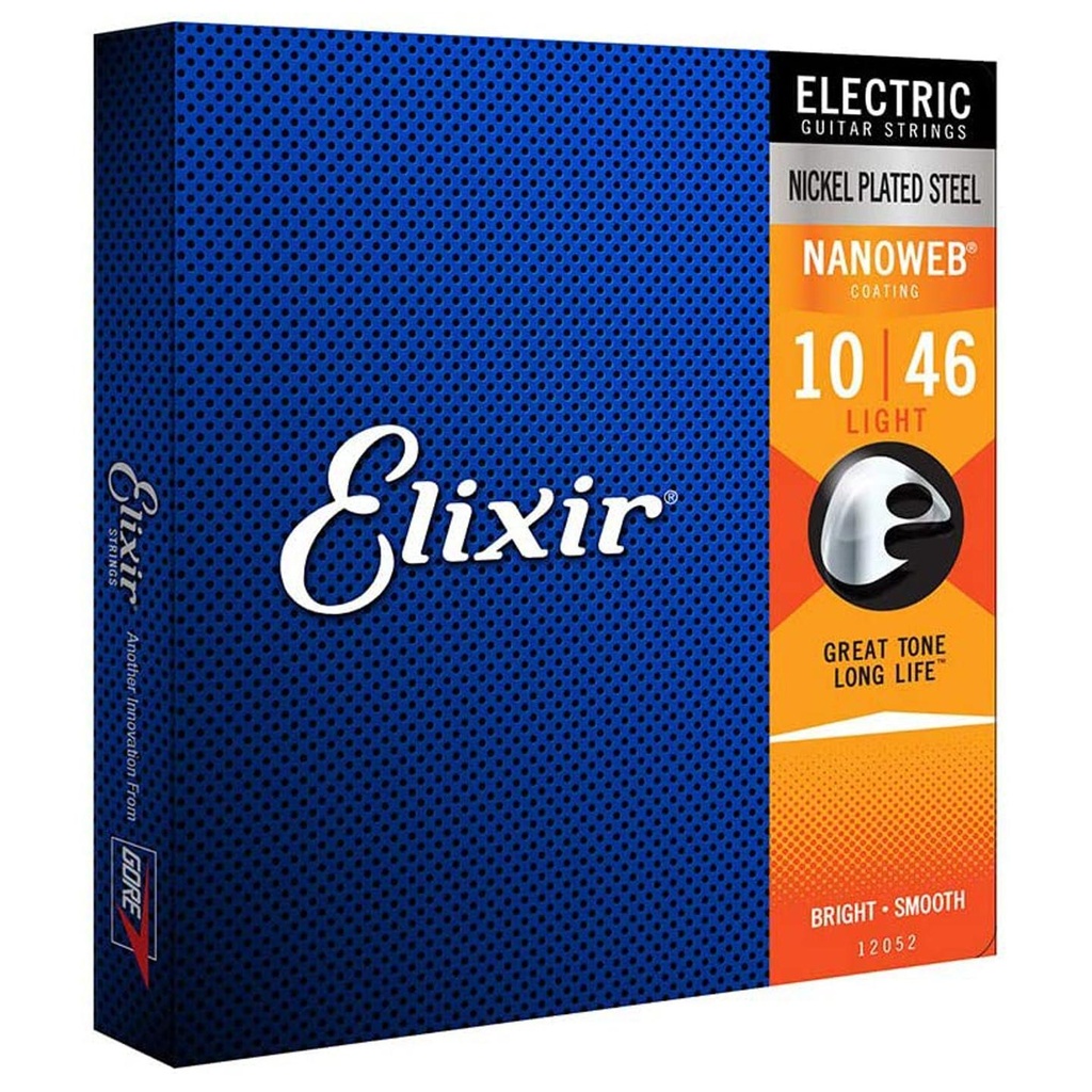 [10229] Elixir 12052 Nanoweb Light Electr. Set 6 Corde x Chitarra Elettrica 010-046