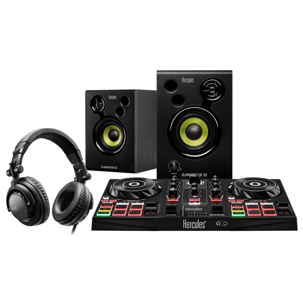 [10165] Hercules DJ LEARNING KIT MK2 con DJ Control Inpulse 200 Cuffie HDP DJ45 e casse