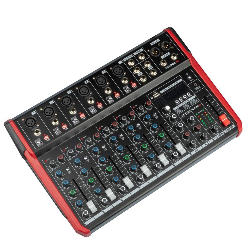 [10163] Proel PLAYMIX10 Mixer 10 ingr. Bluetooth, lettore MP3, Registrazione stereo USB