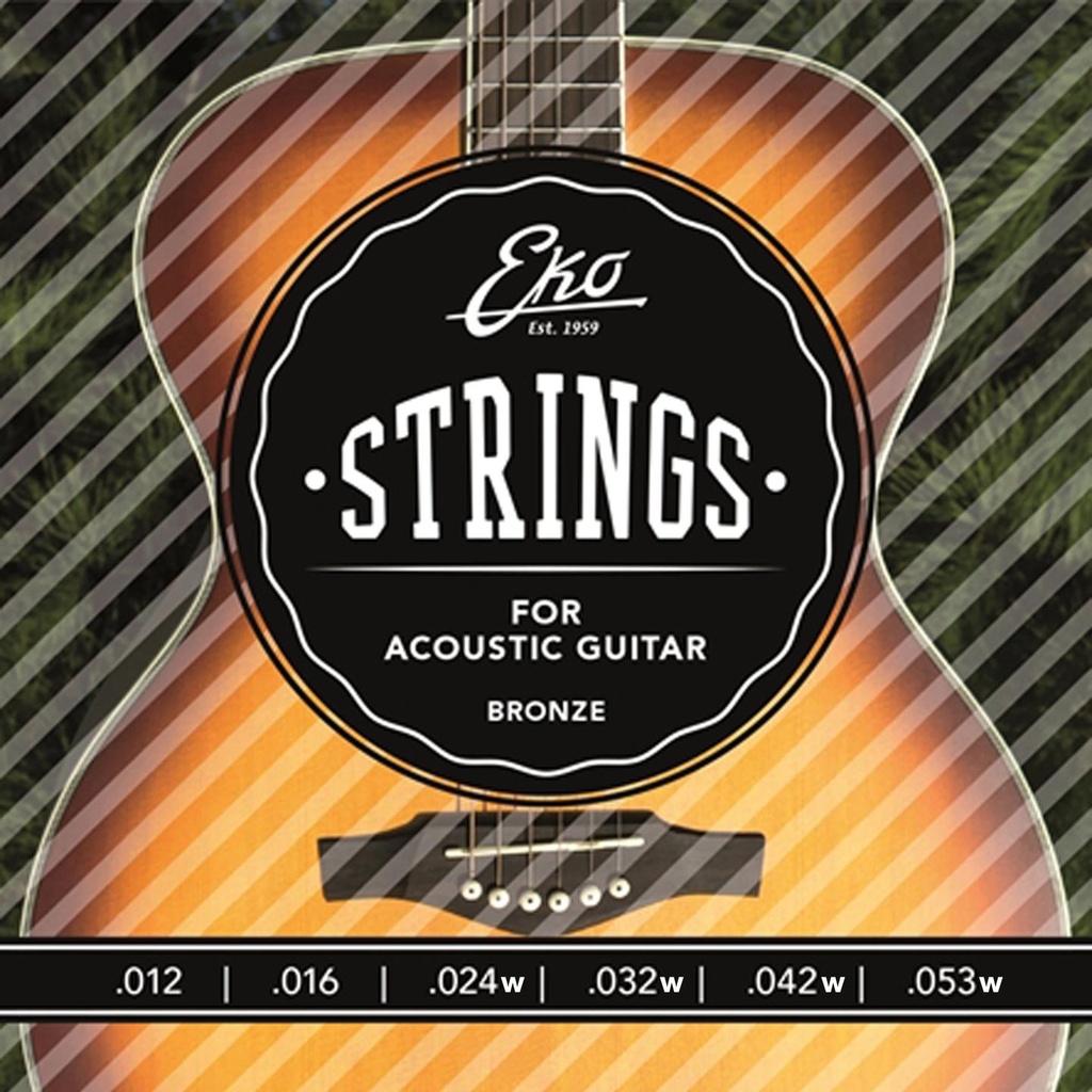 [10113] Eko Acoustic Guitar Set 12-53 16100402 Corde Bronzo x Chitarra Acustica Blister