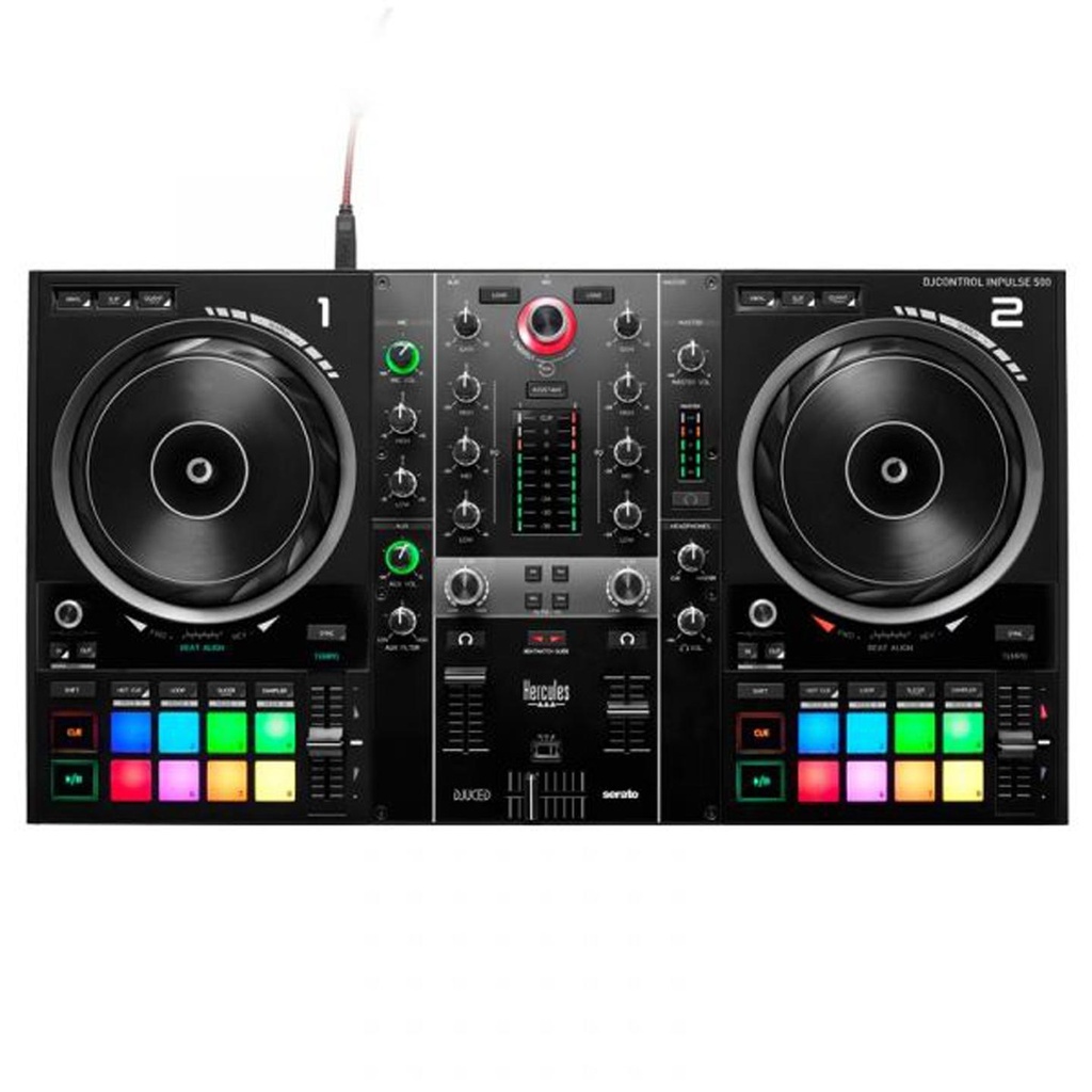 [10091] Hercules DJCONTROL INPULSE 500 Controller Dj due canali interfaccia audio USB