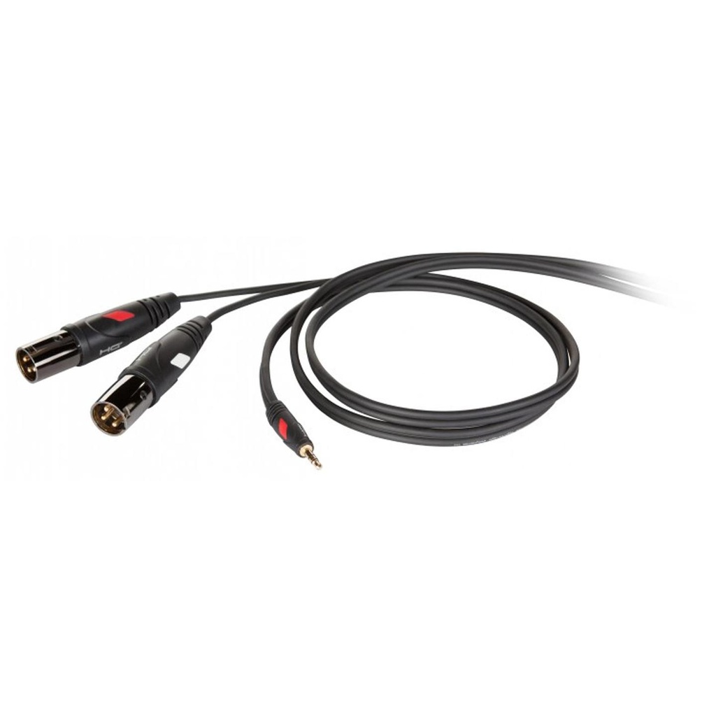 [6805] Proel DHG595LU5 Cavo prof. STEREO con jack 3.5 mm stereo a 2x XLR 3P M. 5 mt