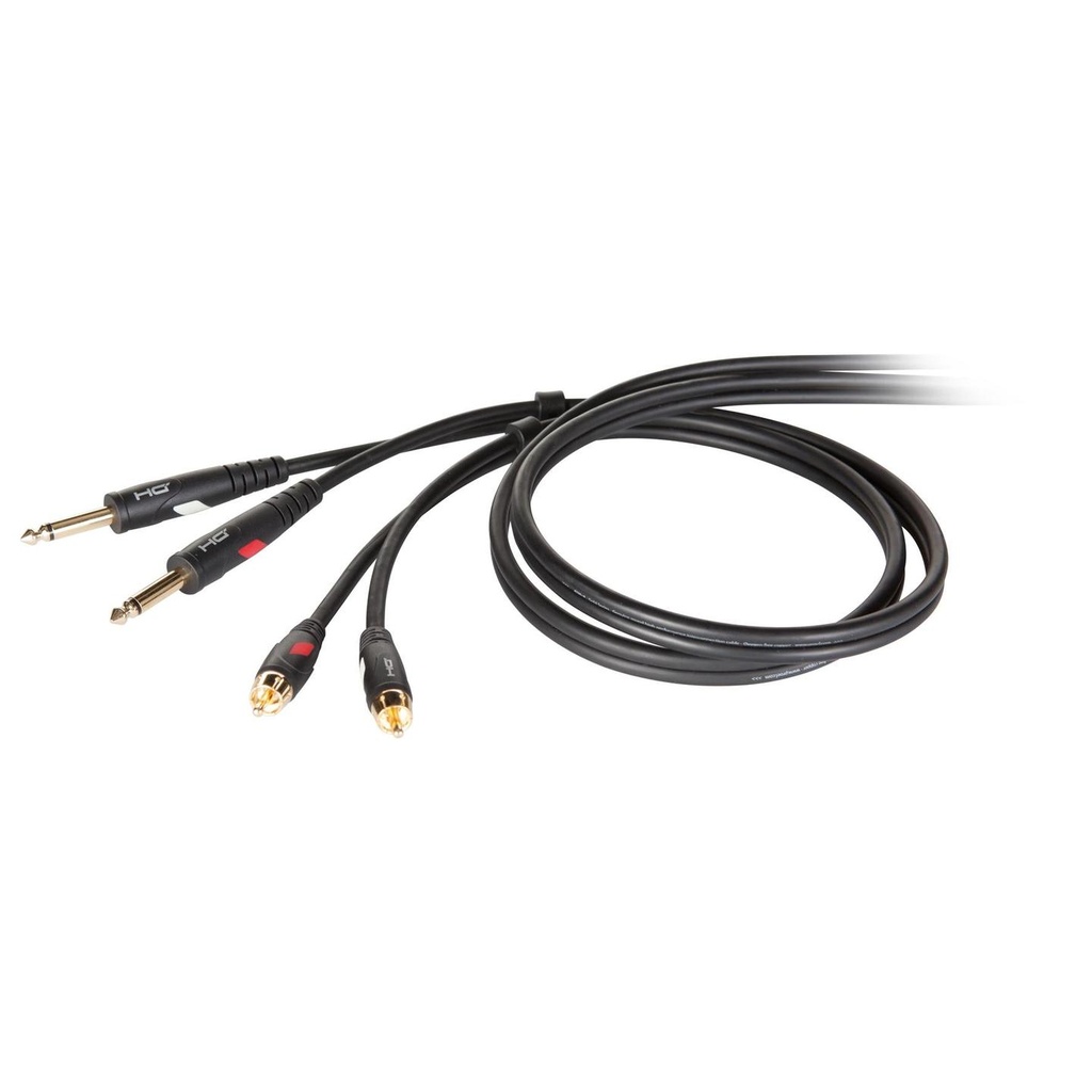 [7323] Proel DHG535LU5 Cavo professionale con connettori RCA e Jack 6.3 Mono 5 metri